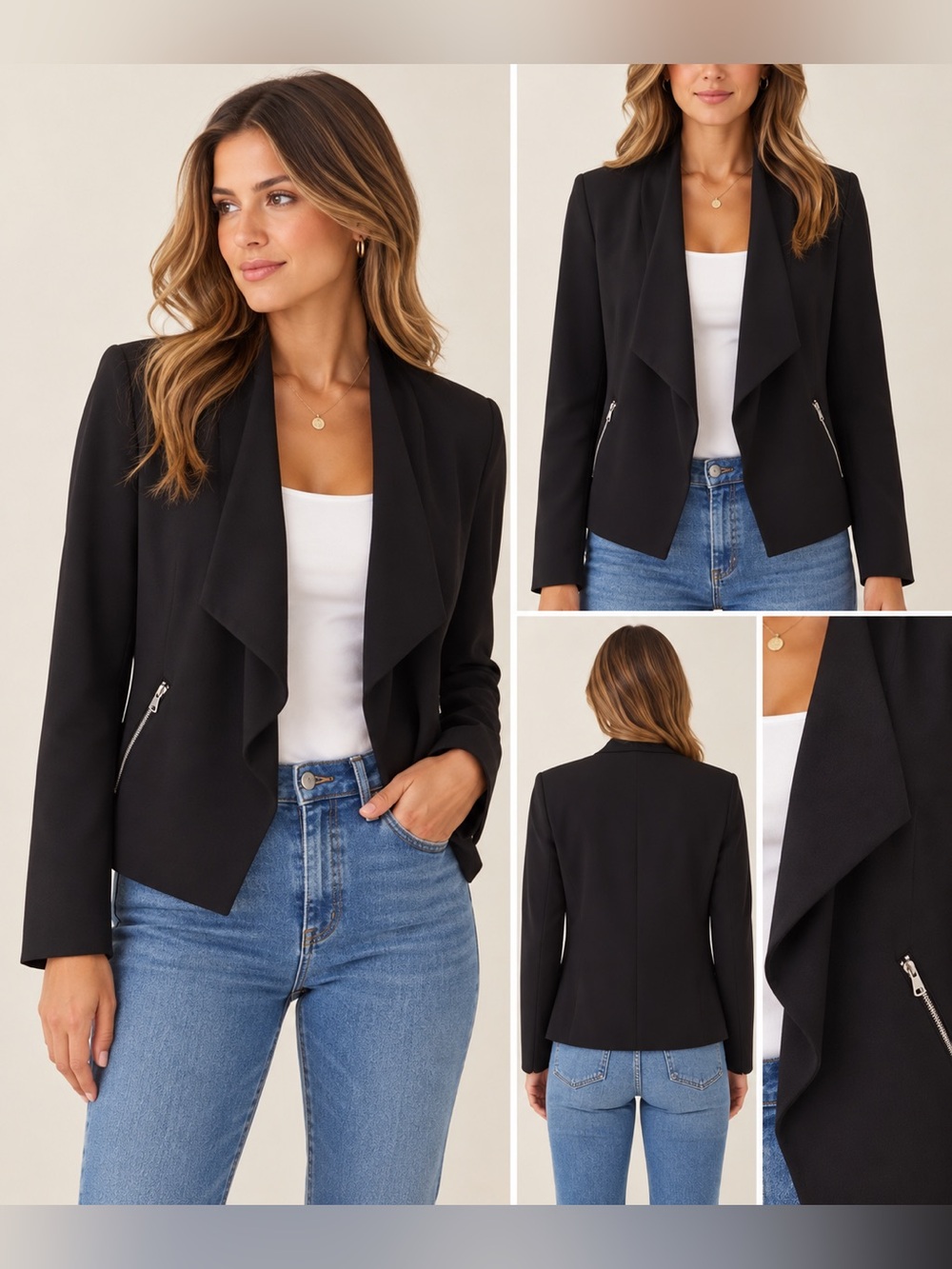 Banana Republic Black Waterfall Blazer – Size 4